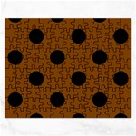 Polka Dots - Black on Chocolate Brown Jigsaw Puzzle (Rectangular)
