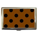 Polka Dots - Black on Chocolate Brown Cigarette Money Case