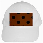 Polka Dots - Black on Chocolate Brown Black Cap