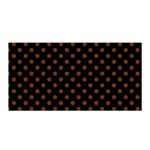 Polka Dots - Auburn Brown on Black Satin Wrap