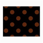 Polka Dots - Auburn Brown on Black Small Glasses Cloth