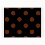 Polka Dots - Auburn Brown on Black Large Glasses Cloth (2 Sides)