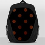 Polka Dots - Auburn Brown on Black Backpack Bag