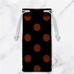 Polka Dots - Auburn Brown on Black Jewelry Bag