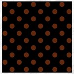 Polka Dots - Auburn Brown on Black Canvas 20  x 20 