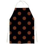 Polka Dots - Auburn Brown on Black Full Print Apron