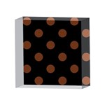 Polka Dots - Auburn Brown on Black 4 x 4  Acrylic Photo Block