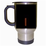 Polka Dots - Auburn Brown on Black Travel Mug (Silver Gray)