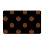Polka Dots - Auburn Brown on Black Magnet (Rectangular)