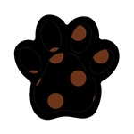 Polka Dots - Auburn Brown on Black Magnet (Paw Print)