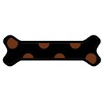 Polka Dots - Auburn Brown on Black Magnet (Dog Bone)