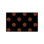 Polka Dots - Auburn Brown on Black Sticker (Rectangular)