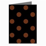 Polka Dots - Auburn Brown on Black Greeting Cards (Pkg of 8)