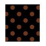 Polka Dots - Auburn Brown on Black Greeting Card 4.5  x 6 