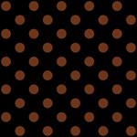 Polka Dots - Auburn Brown on Black ScrapBook Page 12  x 12 