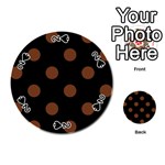 Polka Dots - Auburn Brown on Black Playing Cards 54 (Round)