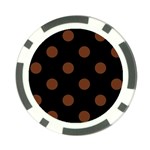 Polka Dots - Auburn Brown on Black Poker Chip Card Guard