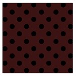 Polka Dots - Black on Dark Sienna Brown Large Satin Scarf (Square)
