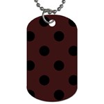 Polka Dots - Black on Dark Sienna Brown Dog Tag (Two Sides)