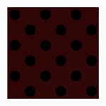 Polka Dots - Black on Dark Sienna Brown Medium Glasses Cloth (2 Sides)