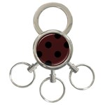 Polka Dots - Black on Dark Sienna Brown 3-Ring Key Chain
