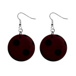 Polka Dots - Black on Dark Sienna Brown 1  Button Earrings
