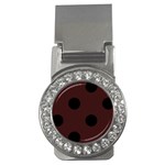 Polka Dots - Black on Dark Sienna Brown Money Clip (CZ)