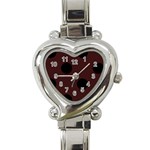 Polka Dots - Black on Dark Sienna Brown Heart Italian Charm Watch