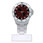 Polka Dots - Black on Dark Sienna Brown Nurses Watch