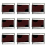 Polka Dots - Black on Dark Sienna Brown 9mm Italian Charm (9 pack)