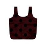 Polka Dots - Black on Dark Sienna Brown Full Print Recycle Bag (S)