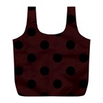 Polka Dots - Black on Dark Sienna Brown Full Print Recycle Bag (L)