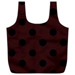 Polka Dots - Black on Dark Sienna Brown Full Print Recycle Bag (XL)