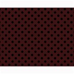 Polka Dots - Black on Dark Sienna Brown Collage 11  x 14 