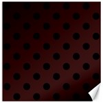 Polka Dots - Black on Dark Sienna Brown Canvas 12  x 12 