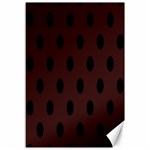 Polka Dots - Black on Dark Sienna Brown Canvas 12  x 18 