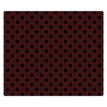Polka Dots - Black on Dark Sienna Brown Double Sided Flano Blanket (Small)