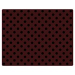 Polka Dots - Black on Dark Sienna Brown Double Sided Flano Blanket (Medium)