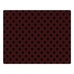 Polka Dots - Black on Dark Sienna Brown Double Sided Flano Blanket (Large)