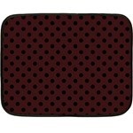 Polka Dots - Black on Dark Sienna Brown Fleece Blanket (Mini)