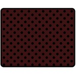 Polka Dots - Black on Dark Sienna Brown Fleece Blanket (Medium) (One Side)