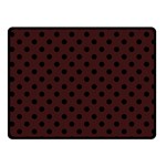 Polka Dots - Black on Dark Sienna Brown Fleece Blanket (Small) (One Side)
