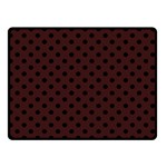 Polka Dots - Black on Dark Sienna Brown Double Sided Fleece Blanket (Small) (Two Sides)