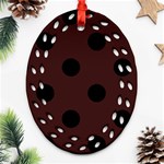 Polka Dots - Black on Dark Sienna Brown Ornament (Bell) Ornament (Oval Filigree)