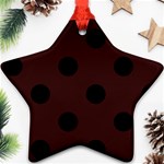 Polka Dots - Black on Dark Sienna Brown Star Ornament (Two Sides)