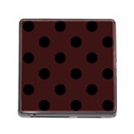 Polka Dots - Black on Dark Sienna Brown Memory Card Reader (Square)