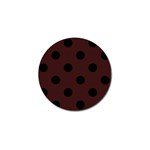 Polka Dots - Black on Dark Sienna Brown Golf Ball Marker (4 pack)