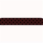 Polka Dots - Black on Dark Sienna Brown Small Bar Mat