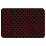 Polka Dots - Black on Dark Sienna Brown Large Doormat