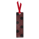 Polka Dots - Black on Dark Sienna Brown Small Book Mark